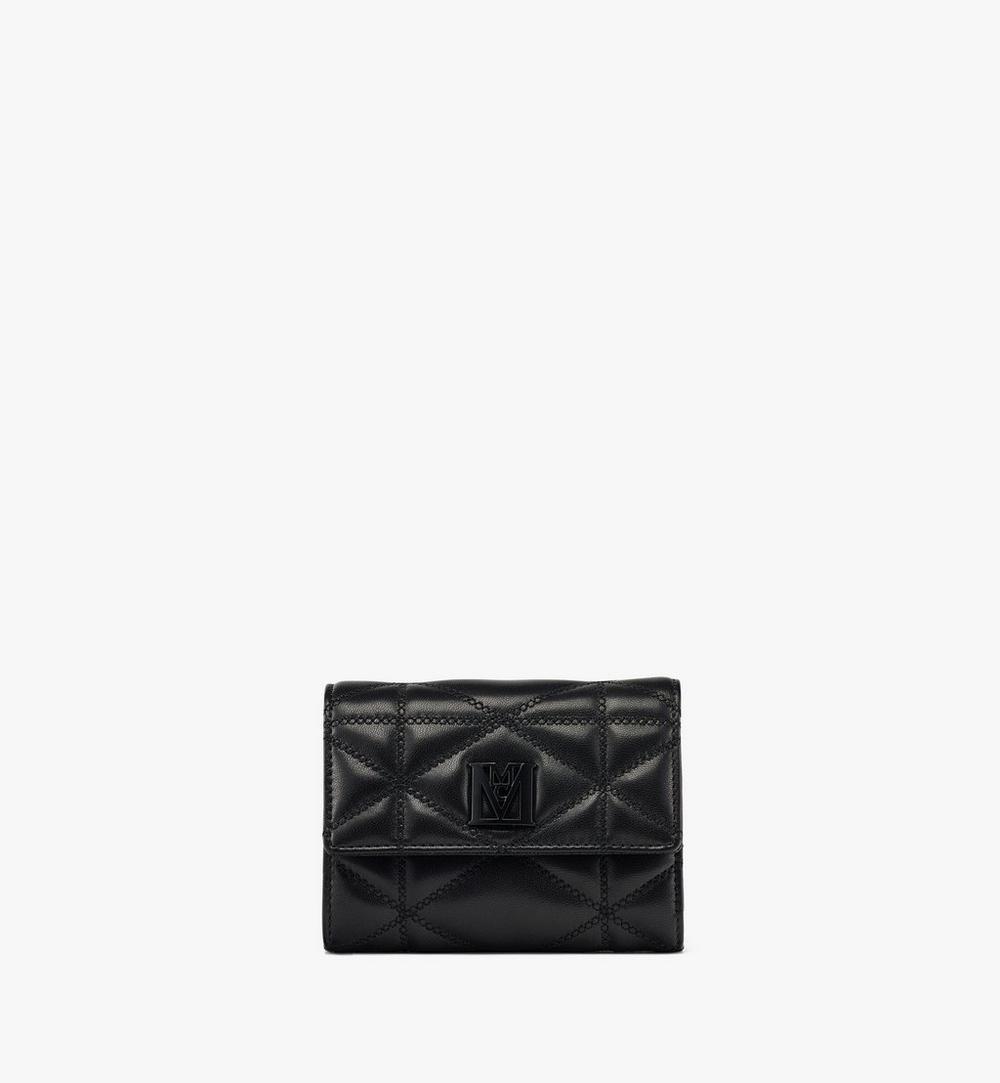 Travia Trifold Wallet in Cloud Quilted Leather 1